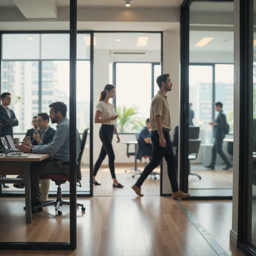 团队成员工作场景,专业人员正在认真工作,办公环境整洁有序,体现专业素养